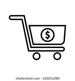 a trolley illustration vector design icon for business, banking, shop and all about finance