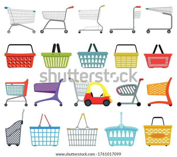 Trolley Isolated Cartoon Set Icon Vector Stock Vector (Royalty Free ...