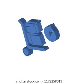 Trolley isometric left top view 3D icon