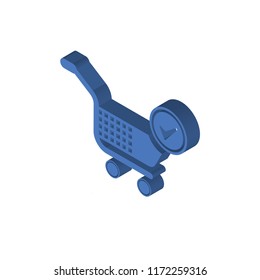 Trolley isometric left top view 3D icon