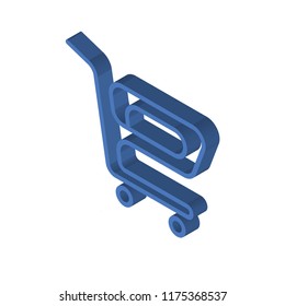 Trolley isometric left top view 3D icon
