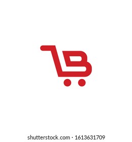 Trolley Letter B Logo Design Vector