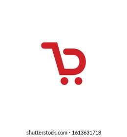 trolley letter B logo design vector