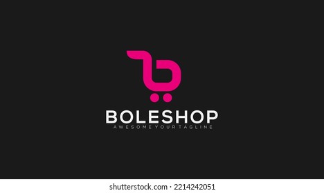 trolley letter B logo design vector Illustration
