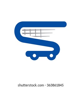 trolley. letter S. logo vector.