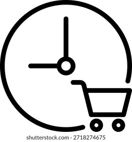 vetor de ilustração de ícone de linha de carrinho