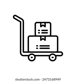trolley, line icon, isolated background