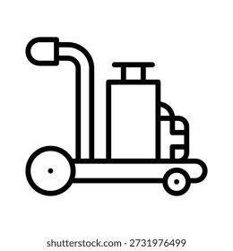 Trolley line icon. Outline vector illustration with editable stroke, isolated on white background. Suitable for aviation, travel, web, mobile app, and UI design.