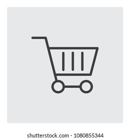 Trolley line icon vector 