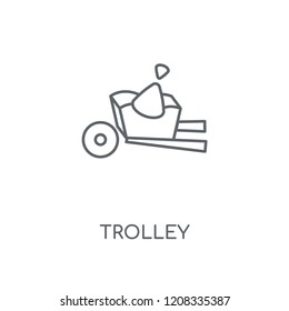 Trolley linear icon. Trolley concept stroke symbol design. Thin graphic elements vector illustration, outline pattern on a white background, eps 10.