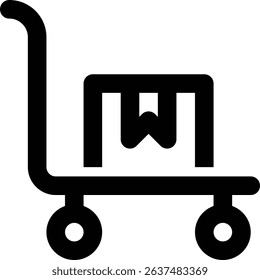 Trolley, Logistics, Box Outline Icon