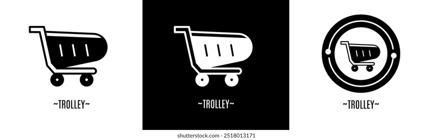 Conjunto de logotipo de la carretilla. Colección de logos en blanco y negro. Vector de acciones.