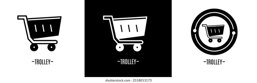 Conjunto de logotipo de la carretilla. Colección de logos en blanco y negro. Vector de acciones.