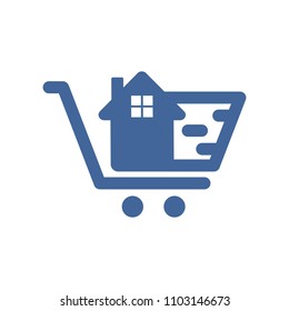 trolley logo. shopping icon. buy and sell symbol. vector eps 08.