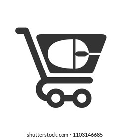 trolley logo. shopping icon. buy and sell symbol. vector eps 08.