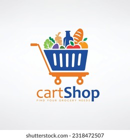 Trolley logo. vector trolley icon. cart icon. Shopping icon. online shop logo vector