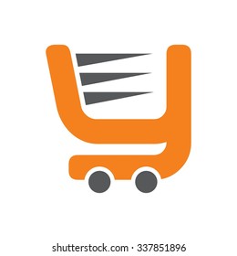 trolley logo vector. logo template and icon. letter Y logo.