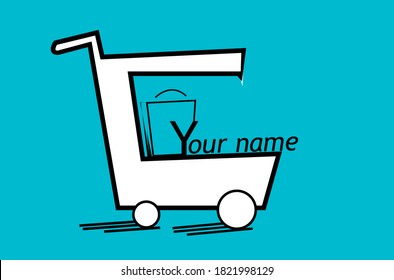 Das Logo des Trolleys, in das Sie Ihr Unternehmen oder Ihren Markennamen eintragen können