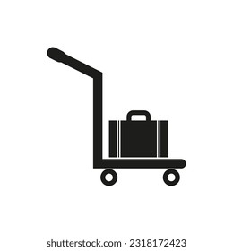 trolley with the luggage at the airport. Vector illustration. stock image.