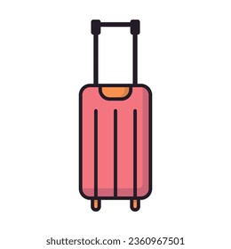 Trolley luggage bag icon vector on trendy design