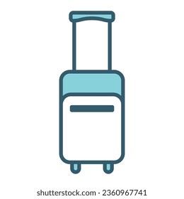 Trolley-Gepäcksack-Symbol Vektorgrafik auf trendigem Design