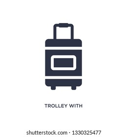 trolley with luggage icon. Simple element illustration from airport terminal concept. trolley with luggage editable symbol design on white background. Can be use for web and mobile.
