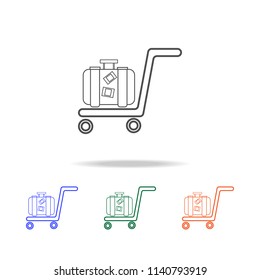 trolley luggage line icon. Elements of journey in multi colored icons. Premium quality graphic design icon. Simple icon for websites, web design, mobile app, info graphics