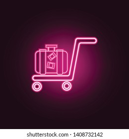 trolley luggage neon icon. Elements of turizm set. Simple icon for websites, web design, mobile app, info graphics