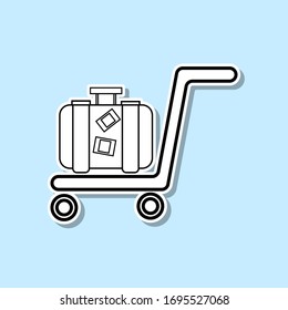 trolley luggage sticker icon. Simple thin line, outline vector icons for ui and ux, website or mobile application