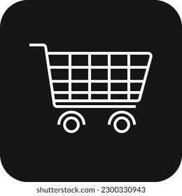 Trolley Marketing icon with black filled line style. shop, retail, cart, sale, buy, basket, store. Vector illustration