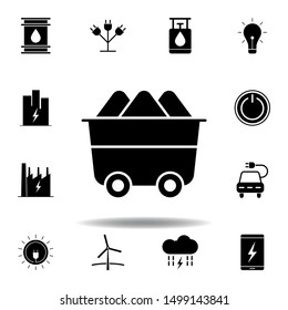trolley, mineral resource icon . Set of alternative energy illustrations icons. Can be used for web, logo, mobile app, UI, UX