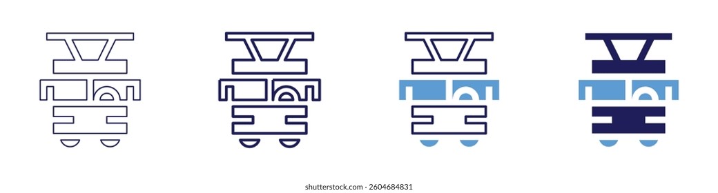 Trolley for office icon in 4 different styles. Thin Line, Line, Bold Line, Duotone. Duotone style. Editable stroke.