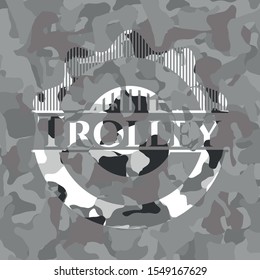 Trolley on grey camouflaged pattern