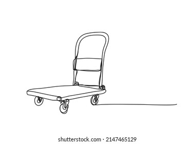 trolear sobre fondo blanco , dibujo continuo de línea , diseño vectorial