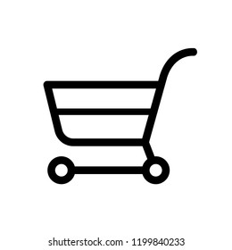 Trolley Online Shop Icon. Cart Vector White Bacground. EPS 10.