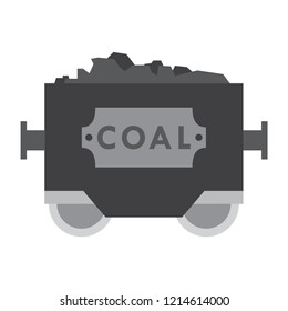 Trolley with ore on rails vector illustration