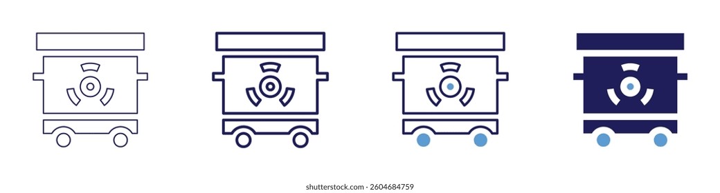 Trolley organizer icon in 4 different styles. Thin Line, Line, Bold Line, Duotone. Duotone style. Editable stroke.