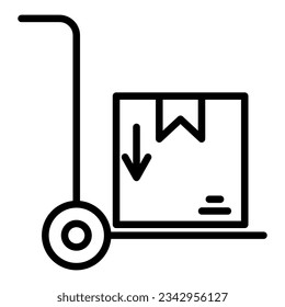 trolley package icon on transparent background