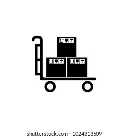 trolley with a packing box icon. Element of logistic for mobile concept and web apps. Icon for website design and development, app development. Premium icon on white background