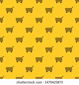 Trolley pattern seamless vector repeat geometric yellow for any design