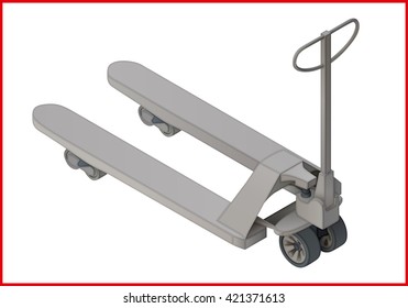 Trolley platform cart isometric perspective view flat vector 3d illustration. Sacktruck pictogram.