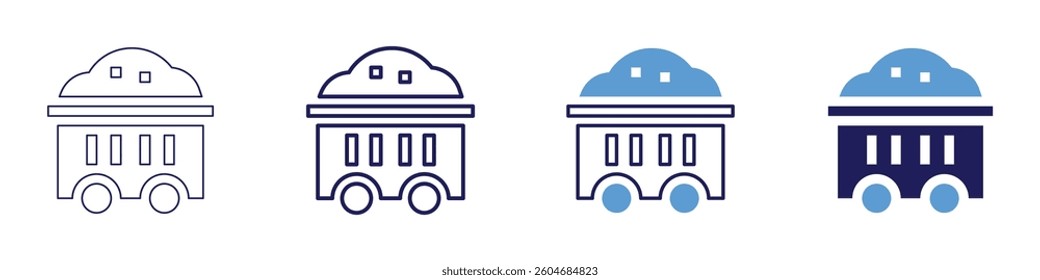 Trolley for portable use icon in 4 different styles. Thin Line, Line, Bold Line, Duotone. Duotone style. Editable stroke.