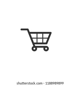 Trolley for products, logo, icon, vector illustration, flat