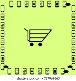 Trolley for products vector icon