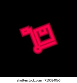 Trolley red glowing neon ui ux icon. Glowing sign logo vector