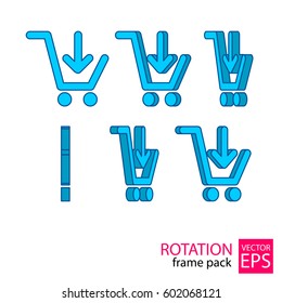 Trolley rotating icon set of frames for animation