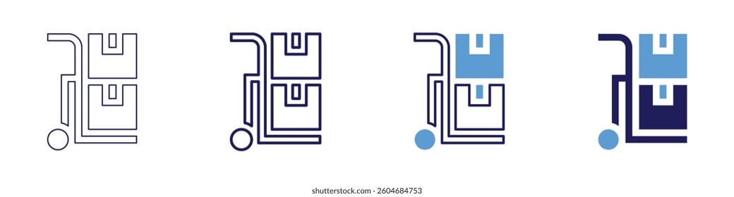 Trolley service icon in 4 different styles. Thin Line, Line, Bold Line, Duotone. Duotone style. Editable stroke.