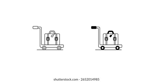 ícone de conjunto de carrinho com fundo branco vetor ilustração stock