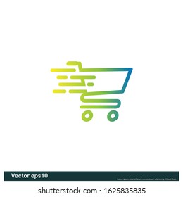 trolley shop icon vector design element logo template