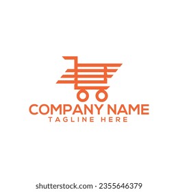 Trolley shope and letter  logo vector
